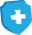 Blue shield with cross